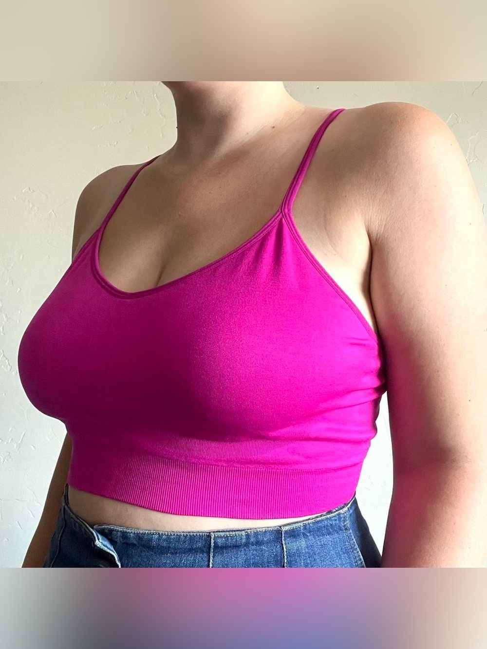 Hot pink / magenta racerback bralette / sportsbra / bra crop top